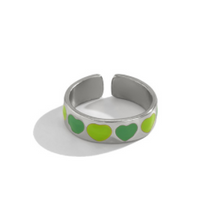 Load image into Gallery viewer, LOVE RING SILVER-GREEN
