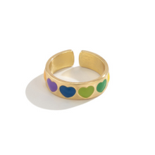 Load image into Gallery viewer, LOVE RING GOLD-TURQUOISE.
