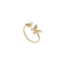 Load image into Gallery viewer, BUTTERFLY OPEN GOLD-PLATED RING
